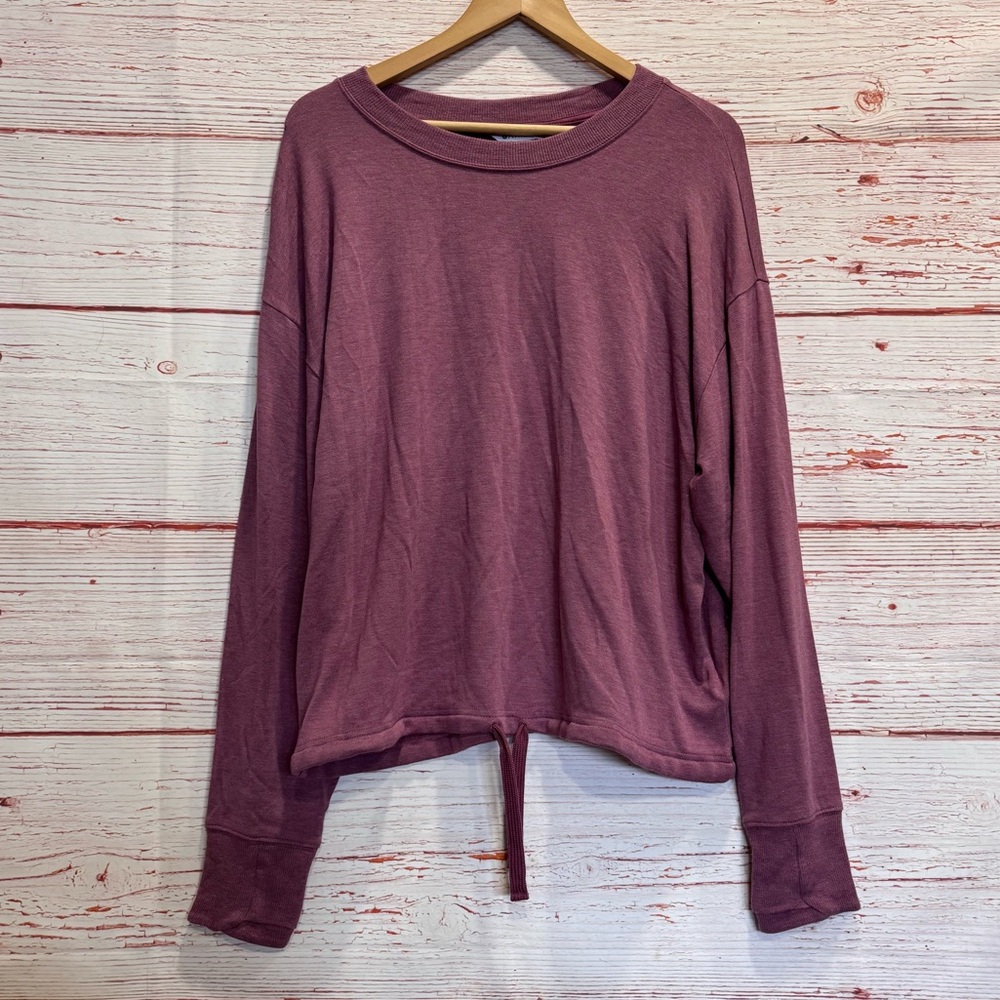 NWT Athleta Marina Saeatshirt in Tawny Rose Heather Sz L - Picture 3 of 14